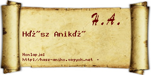 Hász Anikó névjegykártya
