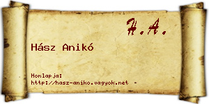 Hász Anikó névjegykártya